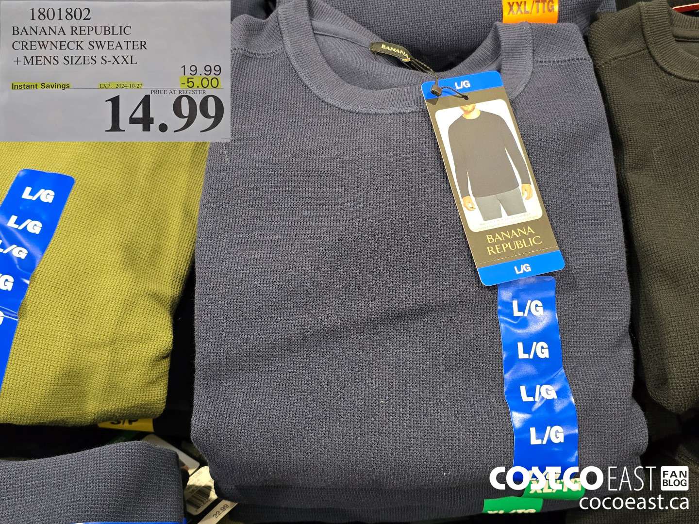 1801802 BANANA REPUBLIC CREWNECK SWEATER +MENS SIZES S-XXL ($5.00 INSTANT SAVINGS EXPIRES ON 2024-10-27) $14.99