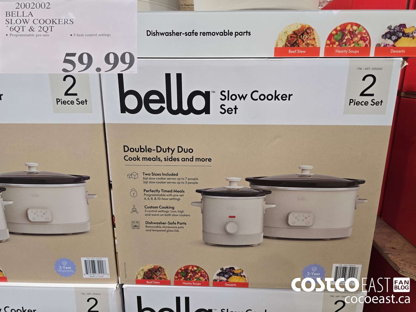 2002002 BELLA SLOW COOKERS 6 QT & 2 QT $59.99