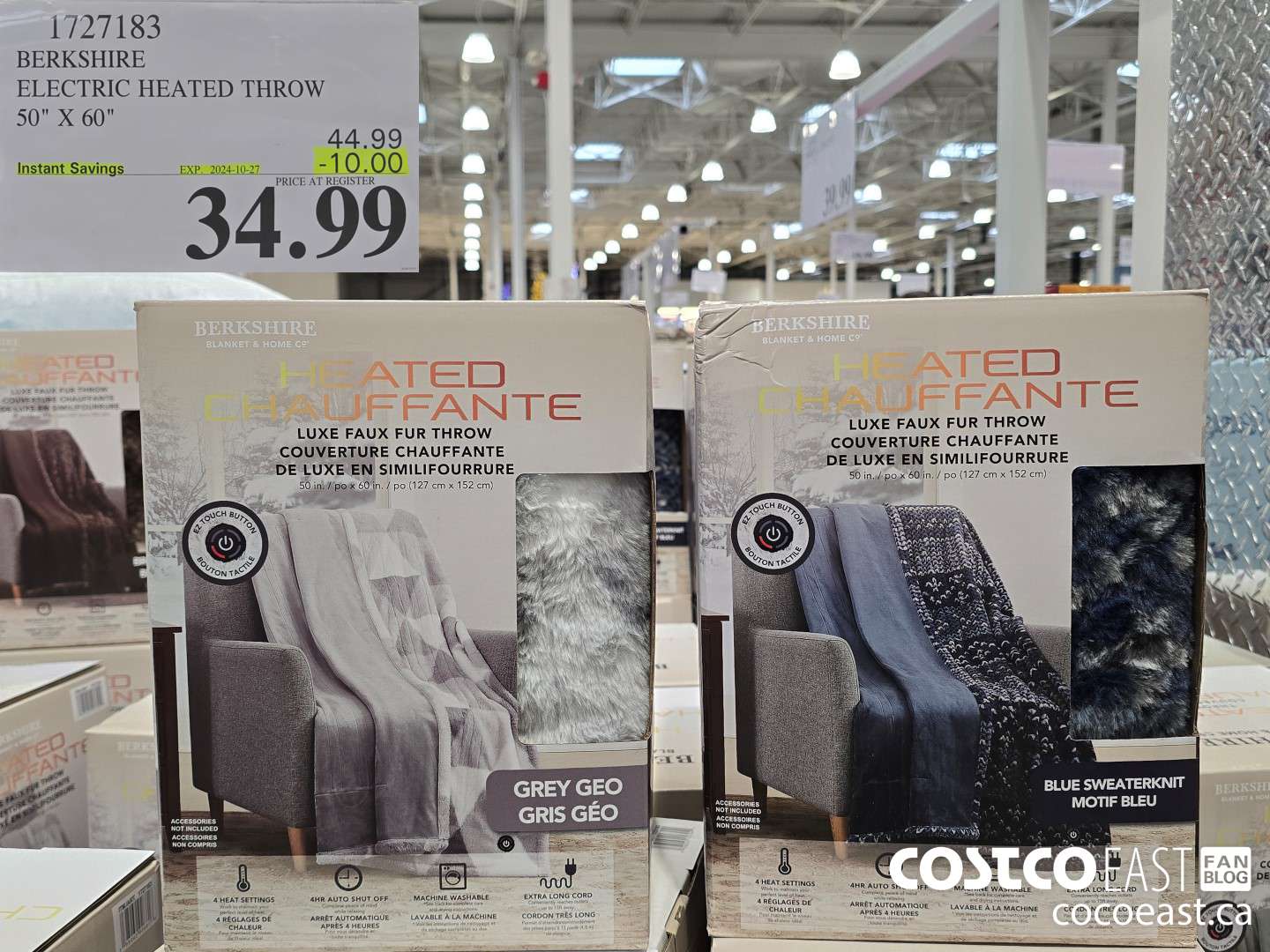 1727183 BERKSHIRE ELECTRIC HEATED THROW 50