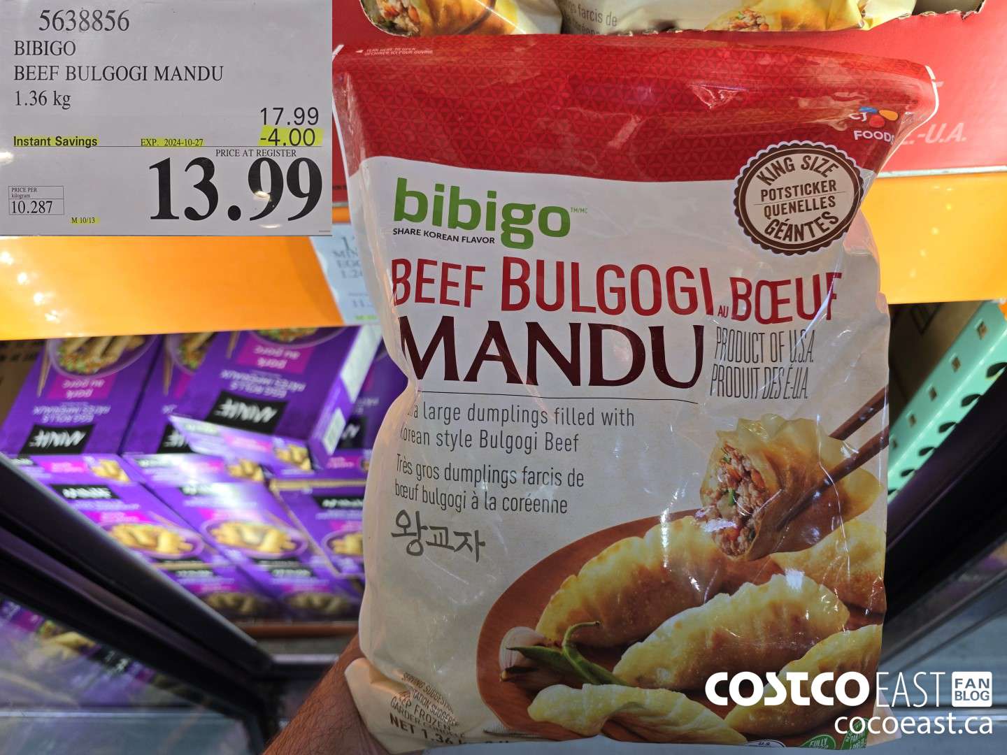 5638856 BIBIGO BEEF BULGOGI MANDU 1.36 kg ($4.00 INSTANT SAVINGS EXPIRES ON 2024-10-27) $13.99