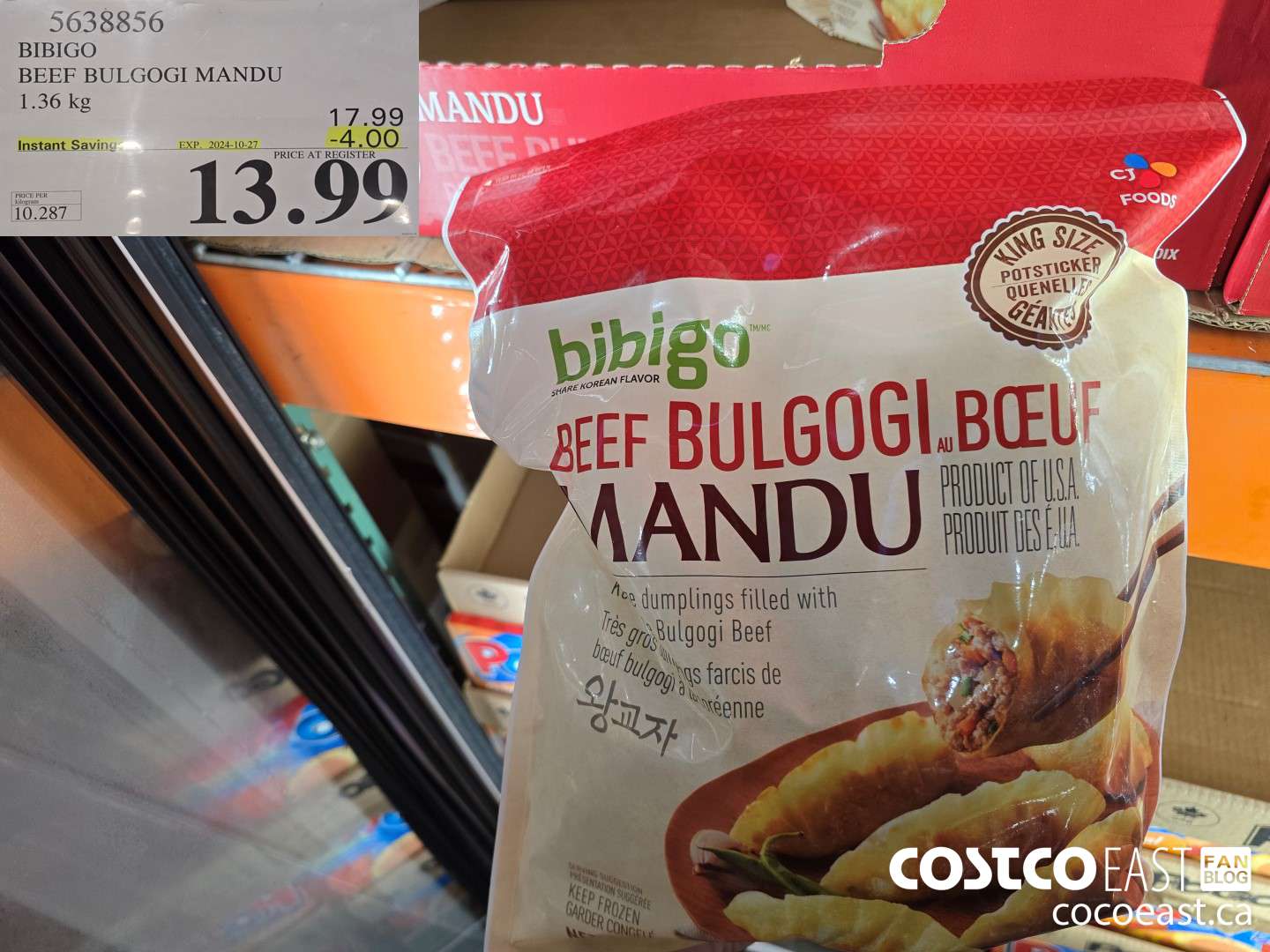 5638856 BIBIGO BEEF BULGOGI MANDU 1.36 kg ($4.00 INSTANT SAVINGS EXPIRES ON 2024-10-27) $13.99