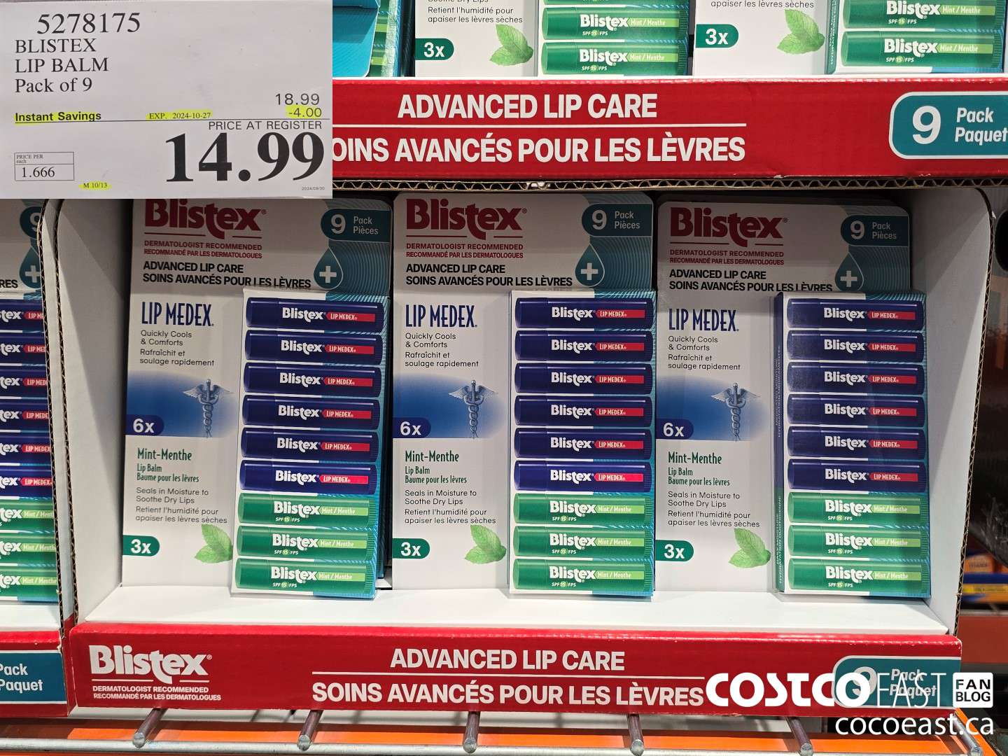 5278175 BLISTEX LIP BALM Pack of 9 ($4.00 INSTANT SAVINGS EXPIRES ON 2024-10-27) $14.99