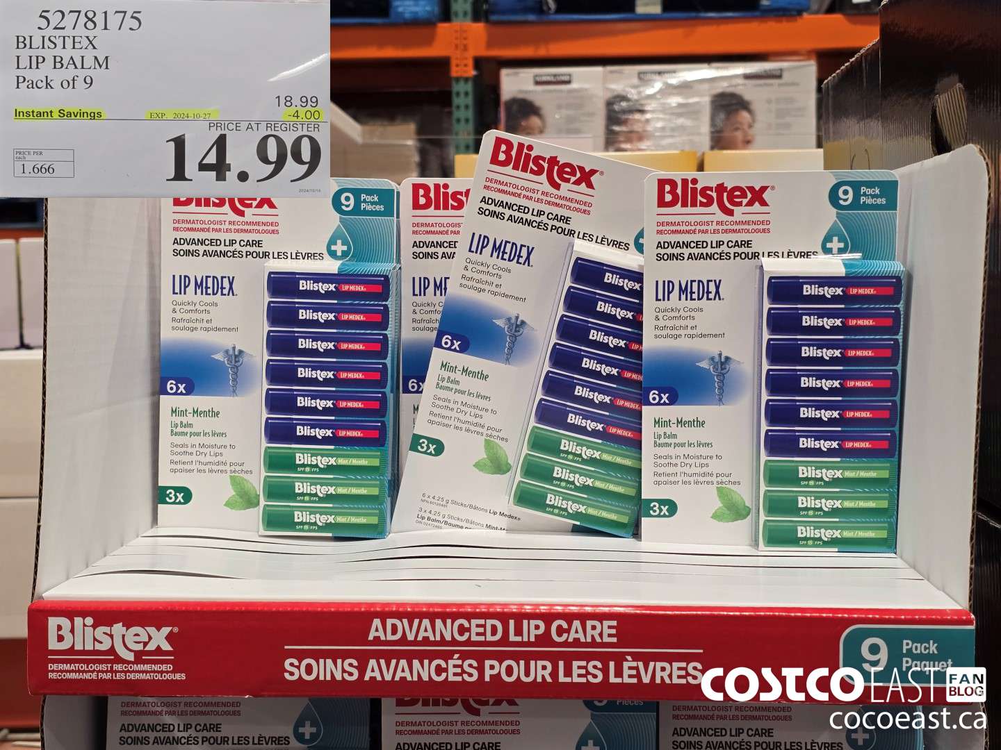 5278175 BLISTEX LIP BALM Pack of 9 ($4.00 INSTANT SAVINGS EXPIRES ON 2024-10-27) $14.99