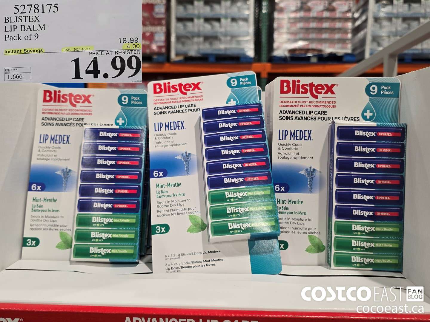 5278175 BLISTEX LIP BALM Pack of 9 ($4.00 INSTANT SAVINGS EXPIRES ON 2024-10-27) $14.99