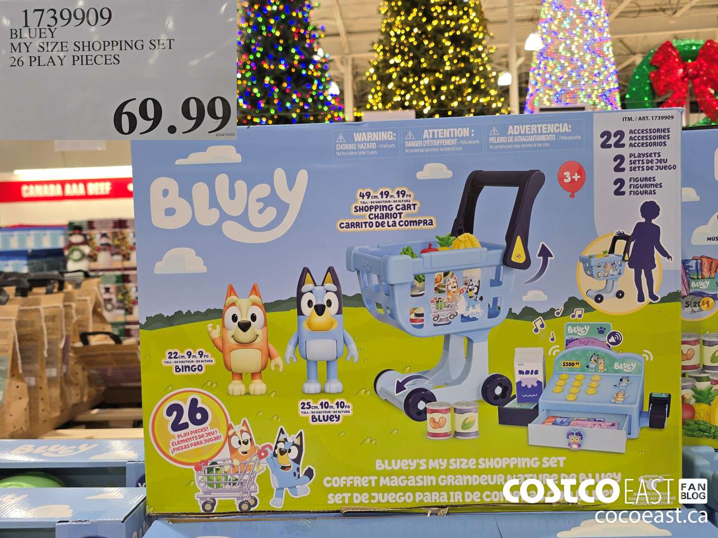 1739909 BLUEY MY SIZE SHOPPING SET 26 PLAY PIECES $69.99