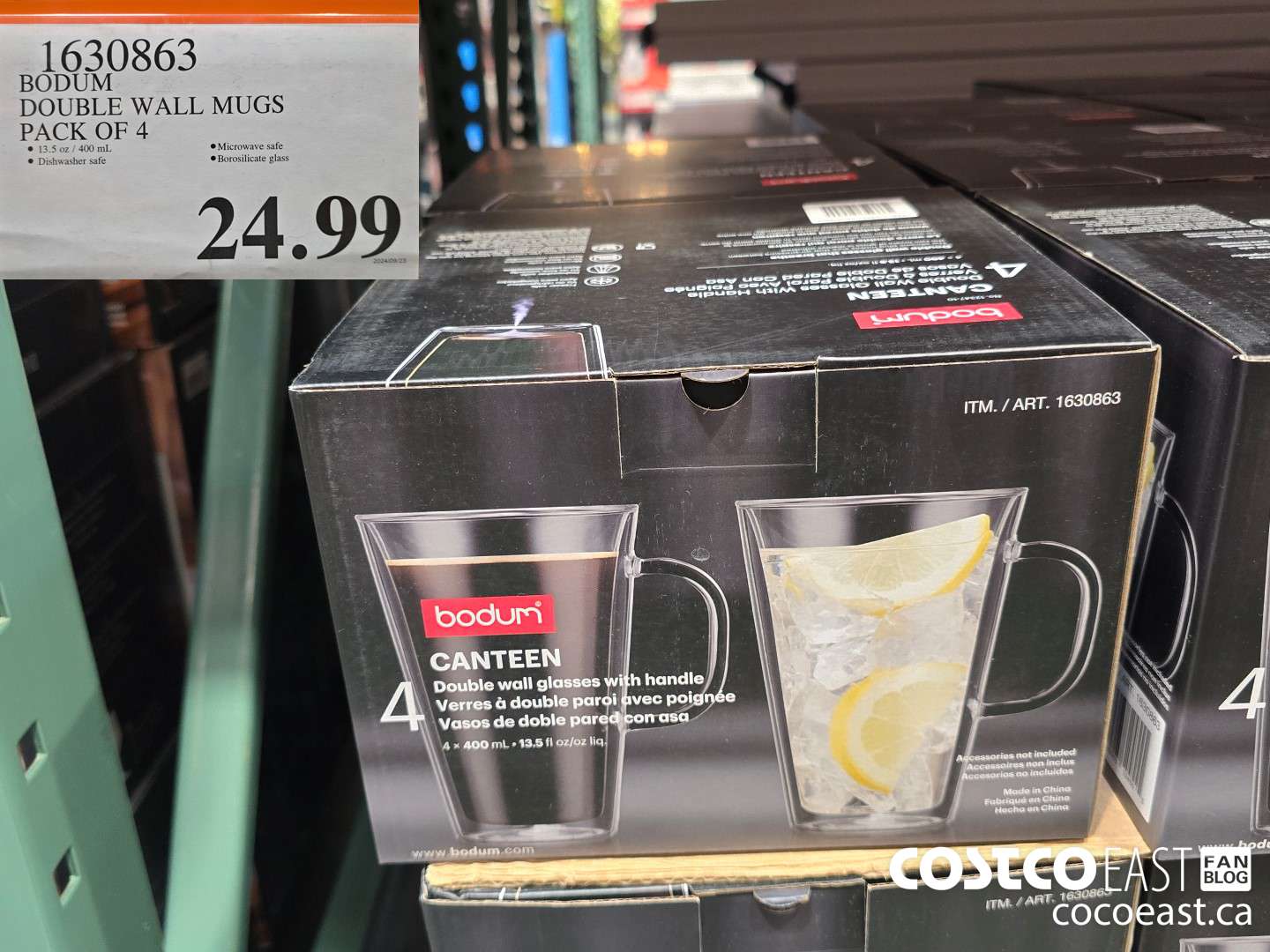 1630863 BODUM DOUBLE WALL MUGS PACK OF 4 $24.99