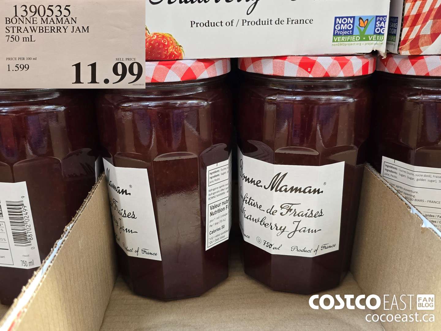 1390535 BONNE MAMAN STRAWBERRY JAM 750 mL $11.99