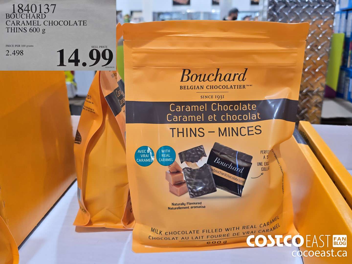 1840137 BOUCHARD CARAMEL CHOCOLATE THINS 600 g $14.99