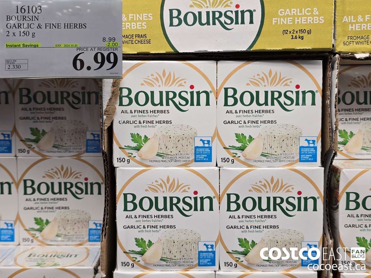 16103 BOURSIN GARLIC & FINE HERBS 2 X 150 G ($2.00 INSTANT SAVINGS EXPIRES ON 2024-10-20) $6.99