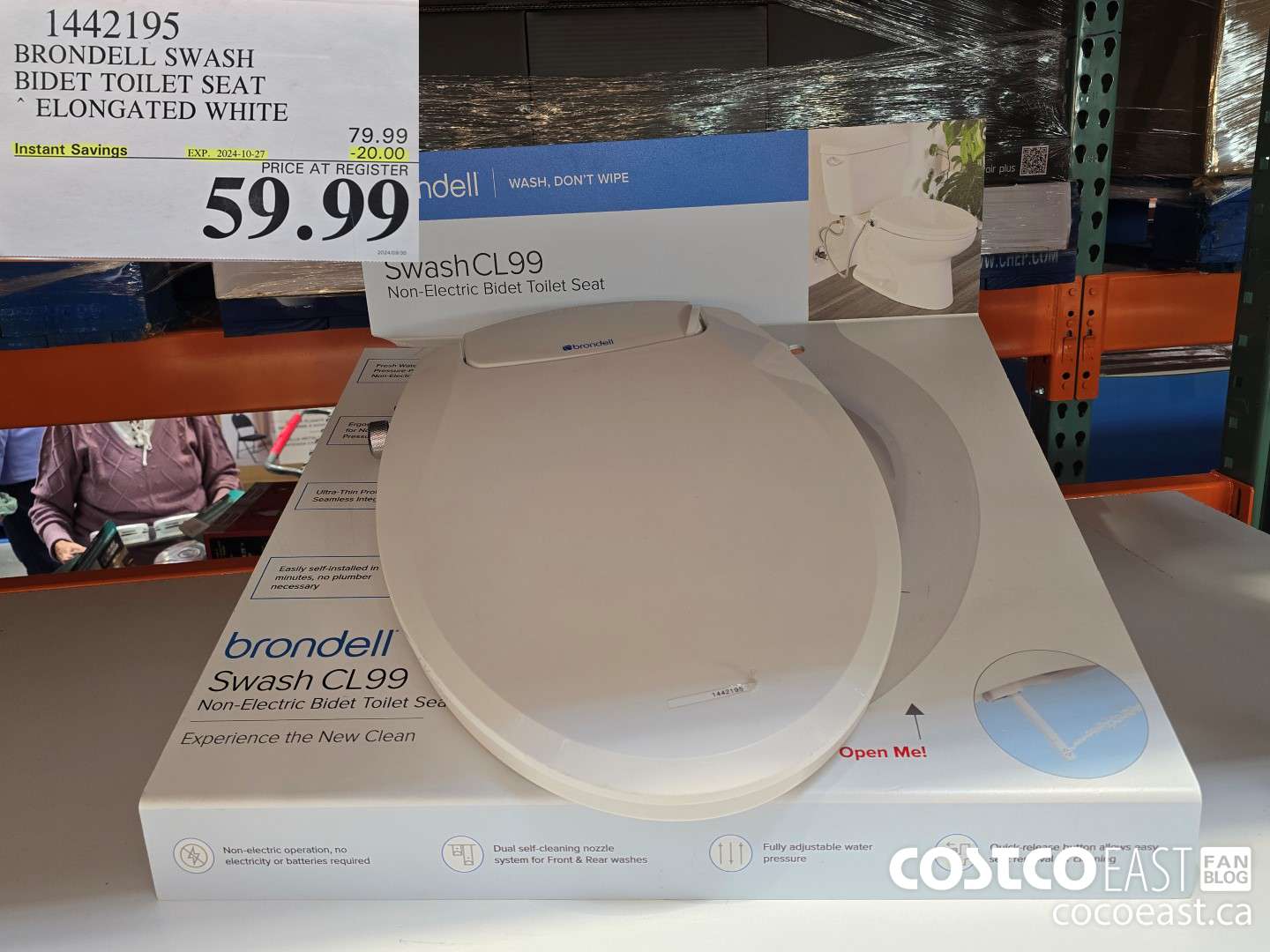 1442195 BRONDELL SWASH BIDET TOILET SEAT ELONGATED WHITE ($20.00 INSTANT SAVINGS EXPIRES ON 2024-10-27) $59.99