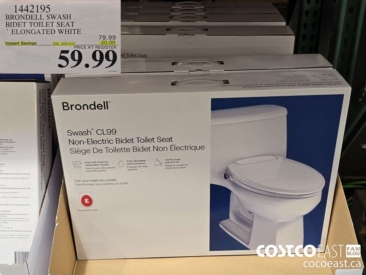 1442195 BRONDELL SWASH BIDET TOILET SEAT ELONGATED WHITE ($20.00 INSTANT SAVINGS EXPIRES ON 2024-10-27) $59.99