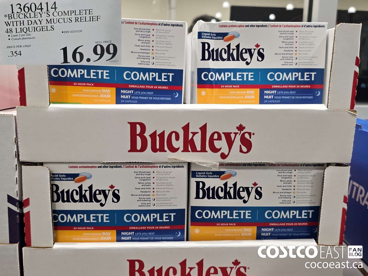 1360414 BUCKLEY'S COMPLETE WITH DAY MUCUS RELIEF 48 LIQUIGELS $16.99