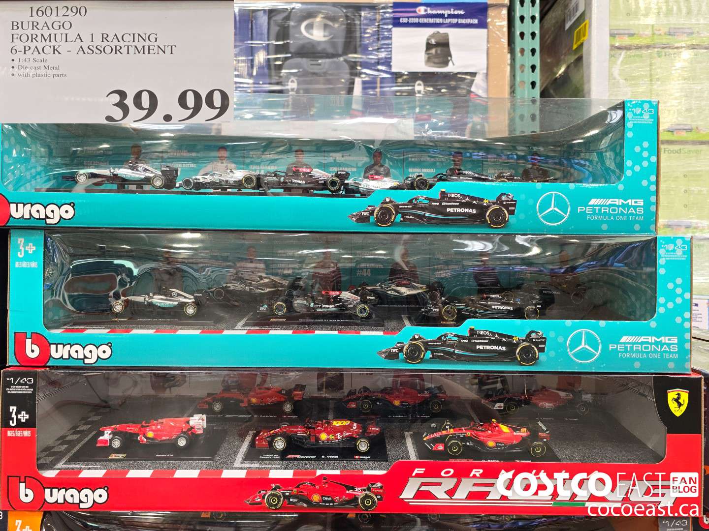 1601290 BURAGO FORMULA 1 RACING 6-PACK - ASSORTMENT $39.99