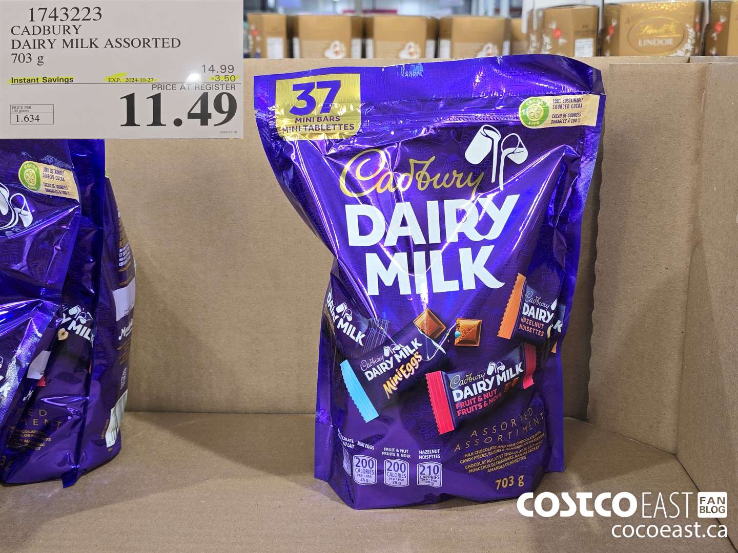 1743223 CADBURY DAIRY MILK ASSORTED 703 g ($3.50 INSTANT SAVINGS EXPIRES ON 2024-10-27) $11.49
