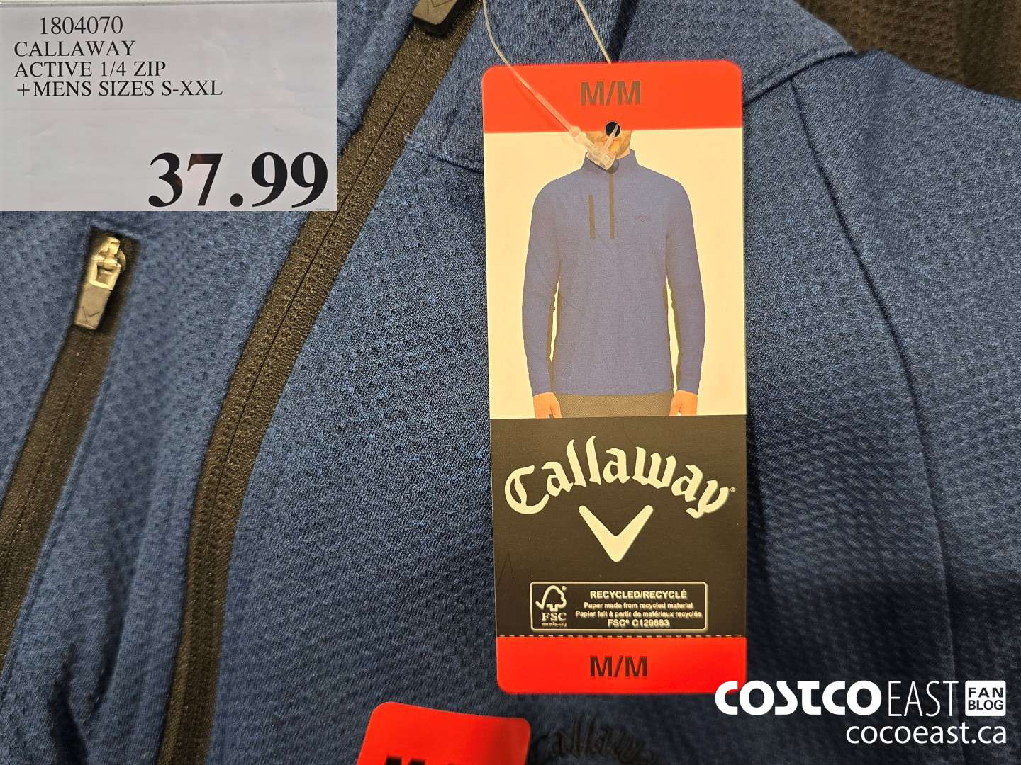 1804070 CALLAWAY ACTIVE 1/4 ZIP +MENS SIZES S-XXL $37.99