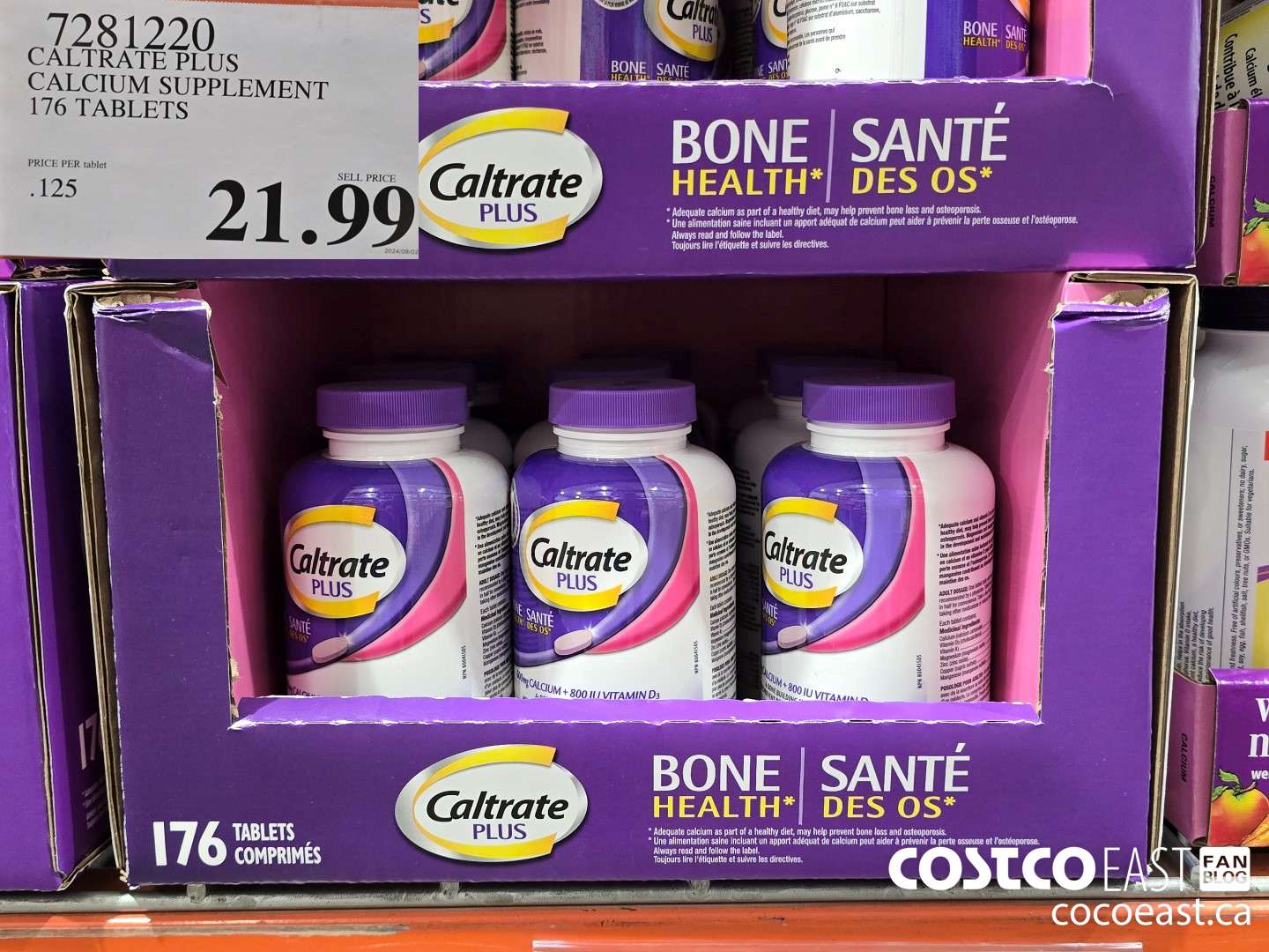 7281220 CALTRATE PLUS CALCIUM SUPPLEMENT 176 TABLETS $21.99