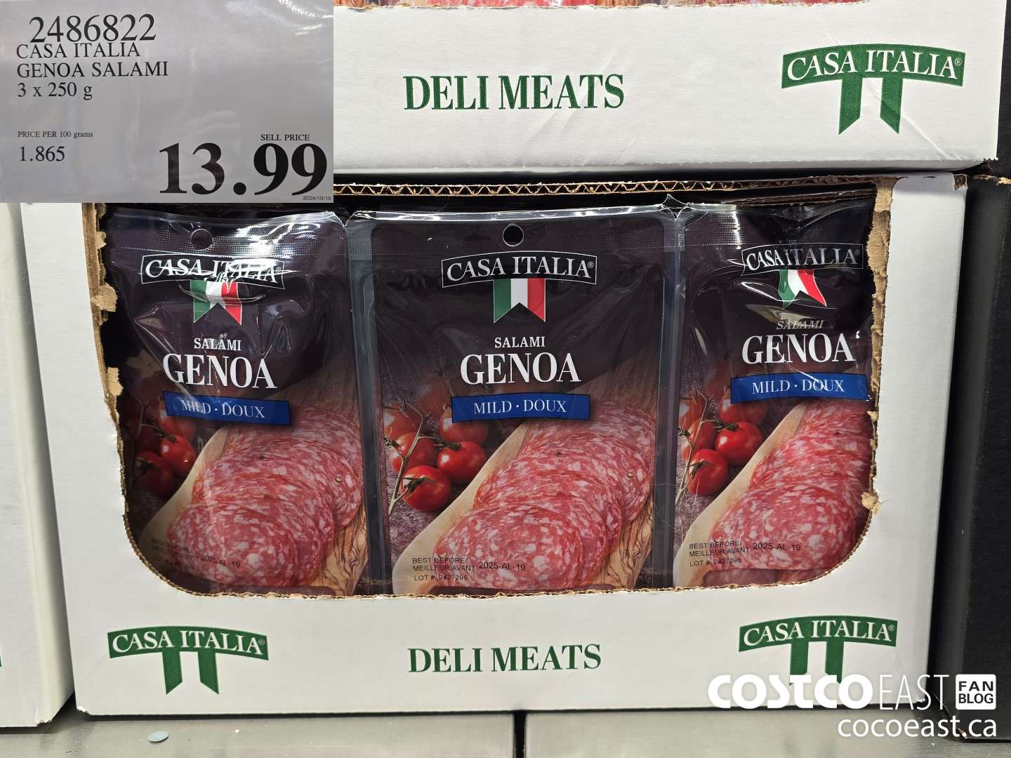2486822 CASA ITALIA GENOA SALAMI 3 x 250 g $13.99