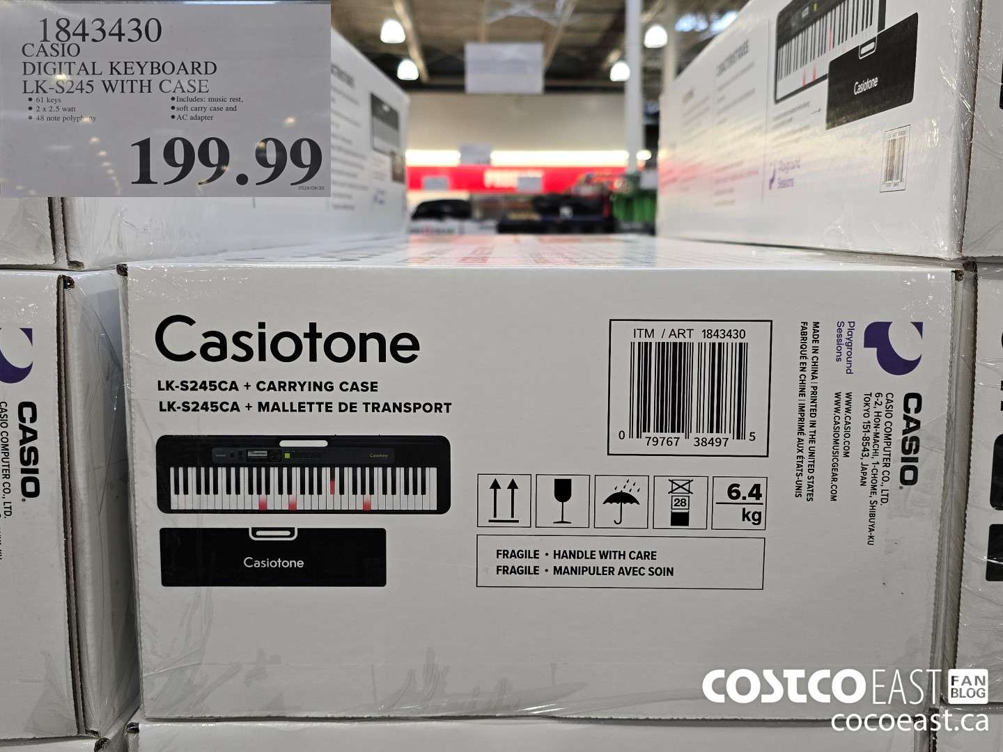 1843430 CASIO DIGITAL KEYBOARD LK-S245 WITH CASE $199.99