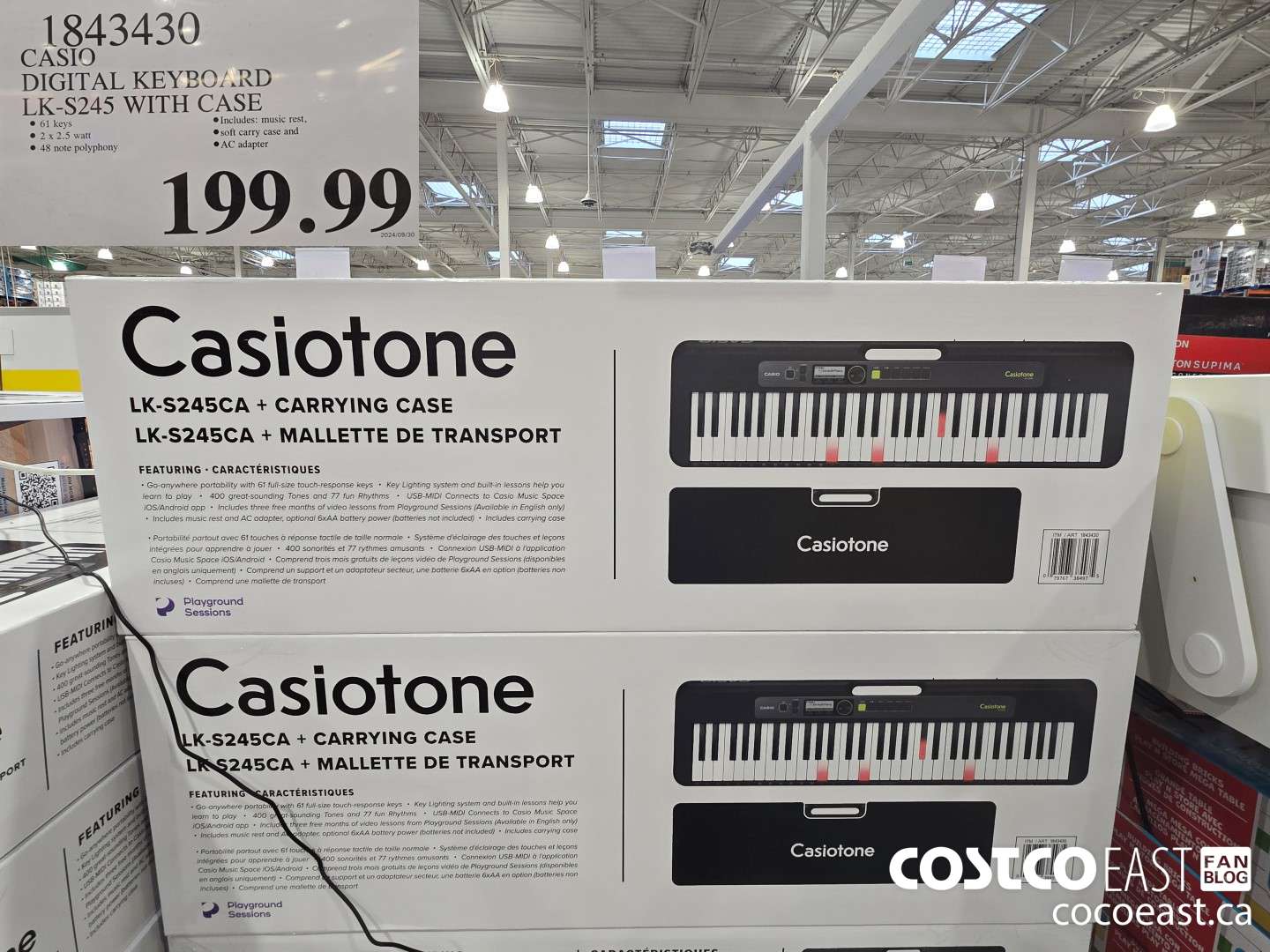 1843430 CASIO DIGITAL KEYBOARD LK-S245 WITH CASE $199.99