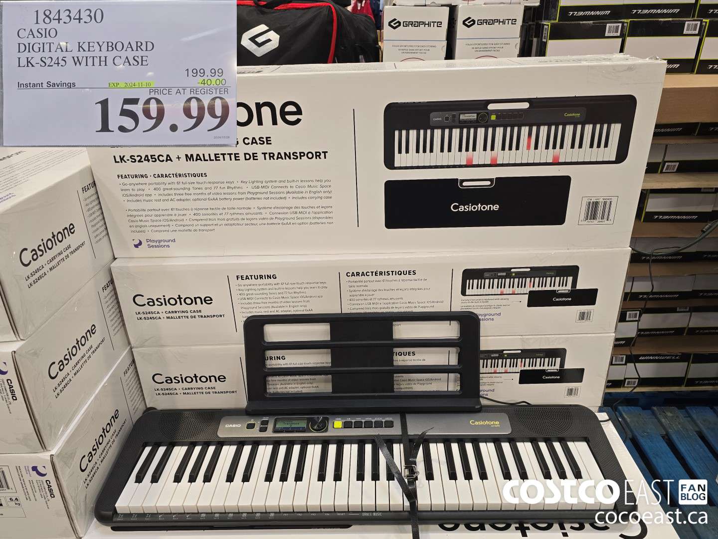 1843430 CASIO DIGITAL KEYBOARD LK-S245 WITH CASE ($40.00 INSTANT SAVINGS EXPIRES ON 2024-11-10) $159.99