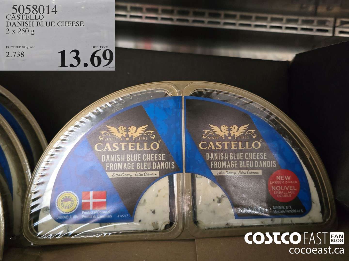 5058014 CASTELLO DANISH BLUE CHEESE 2 X 250G $13.69