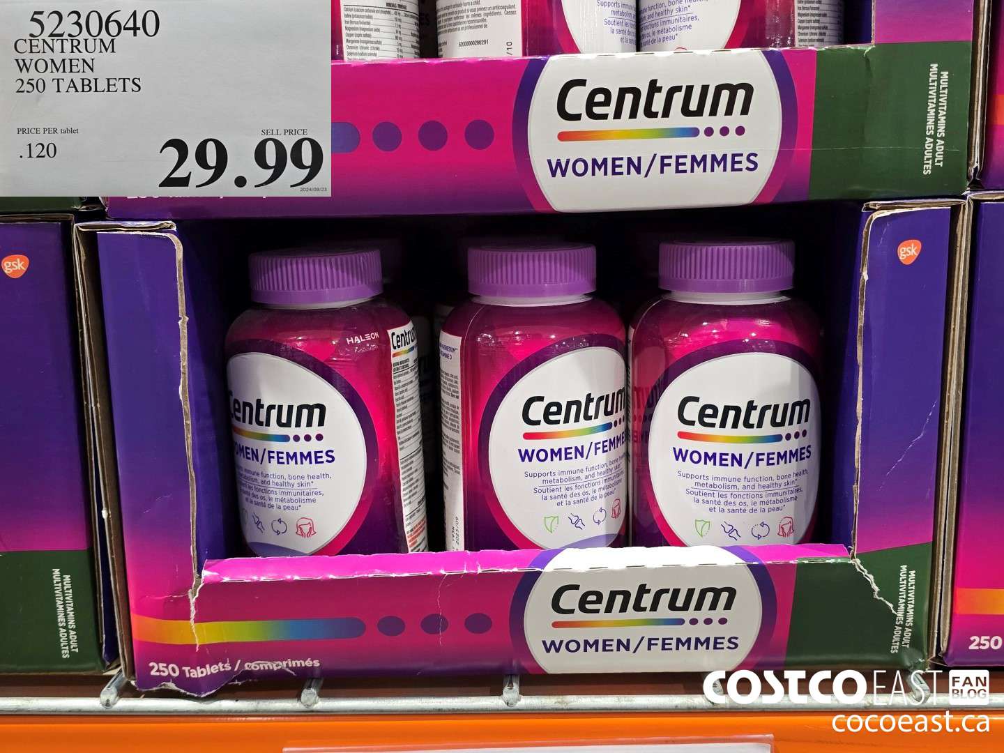 5230640 CENTRUM WOMEN 250 TABLETS $29.99