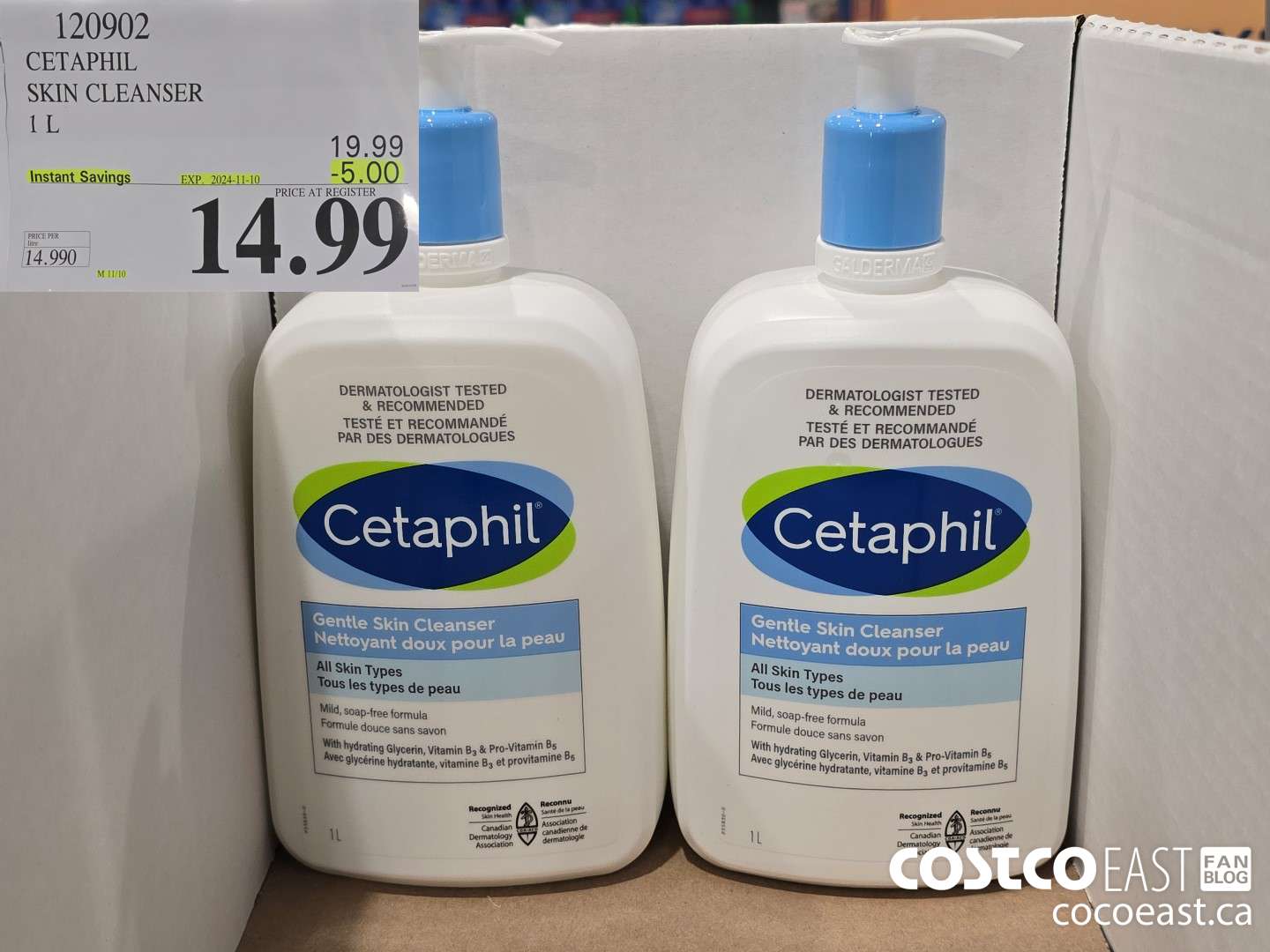 120902 CETAPHIL SKIN CLEANSER 1 L ($5.00 INSTANT SAVINGS EXPIRES ON 2024-11-10) $14.99