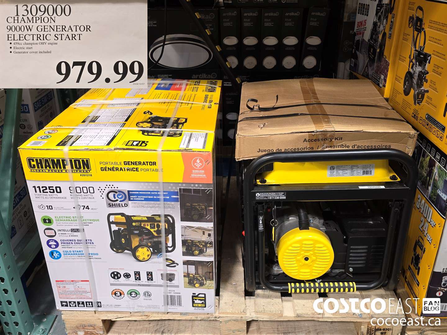 1309000 CHAMPION 9000W GENERATOR ELECTRIC START $979.99