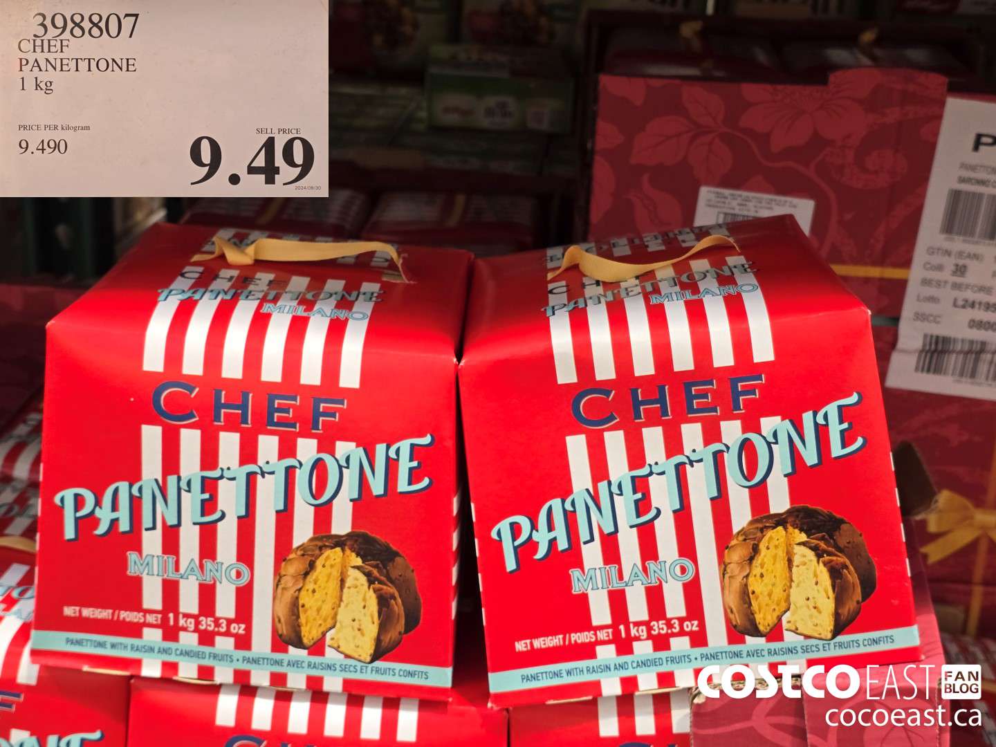 398807 CHEF PANETTONE 1 KG $9.49
