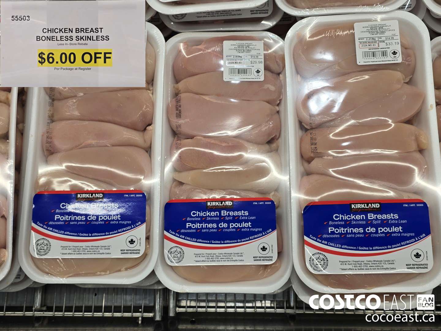 55503 CHICKEN BREAST BONELESS SKINLESS ($6.00 INSTANT SAVINGS)