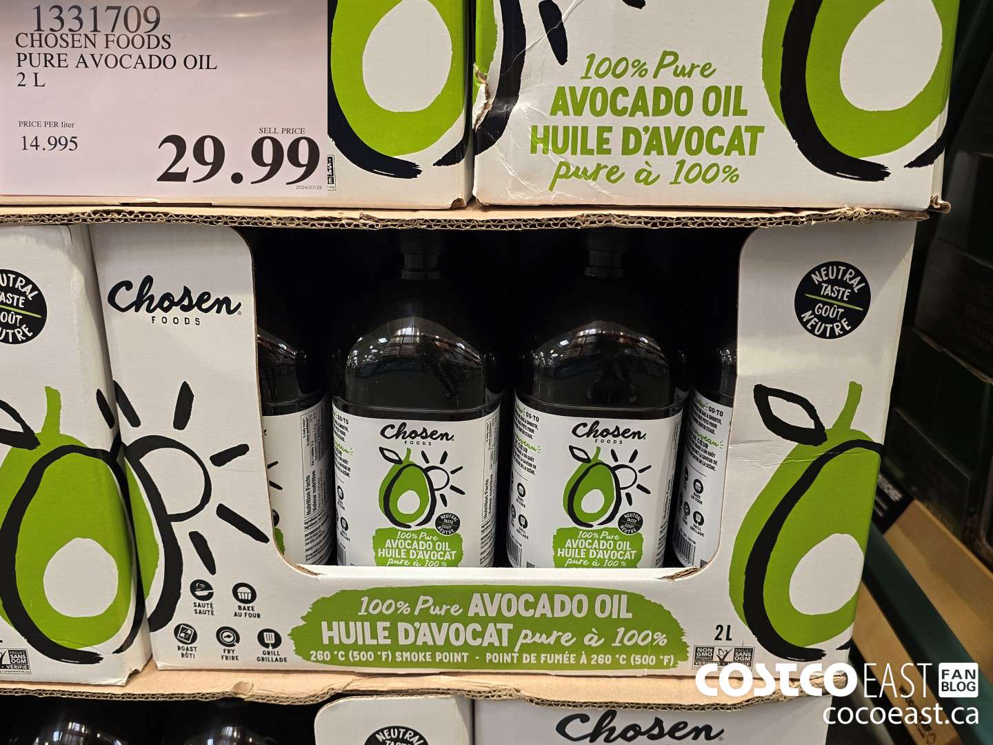1331709 CHOSEN FOODS PURE AVOCADO OIL 2 L $29.99