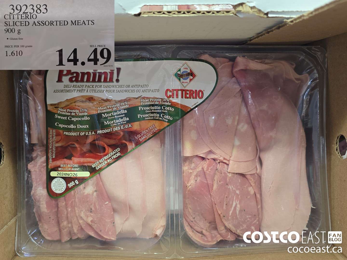 392383 CITTERIO SLICED ASSORTED MEATS 900 g  $14.49