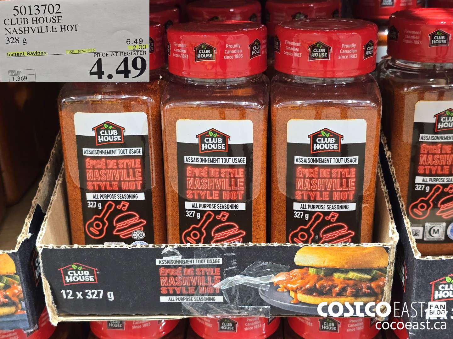 5013702 CLUB HOUSE NASHVILLE HOT 328 G ($2.00 INSTANT SAVINGS EXPIRES ON 2024-11-10) $4.49