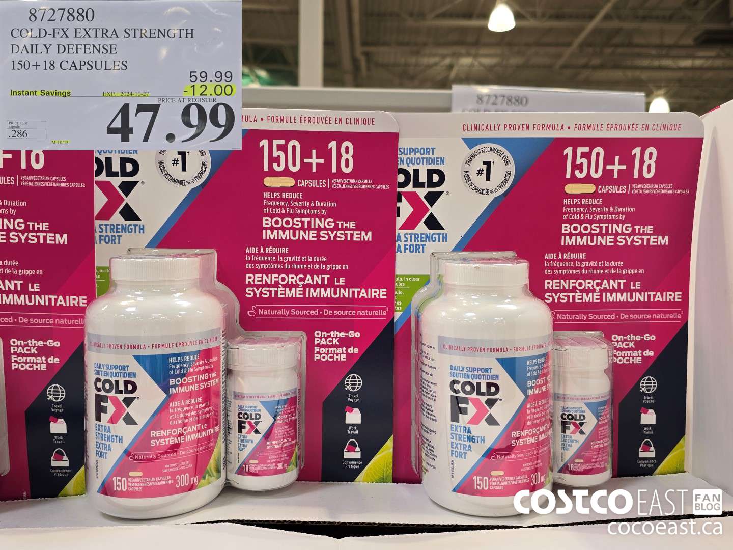 8727880 COLD-FX EXTRA STRENGTH DAILY DEFENSE 150 + 18 CAPSULES ($12.00 INSTANT SAVINGS EXPIRES ON 2024-10-27) $47.99