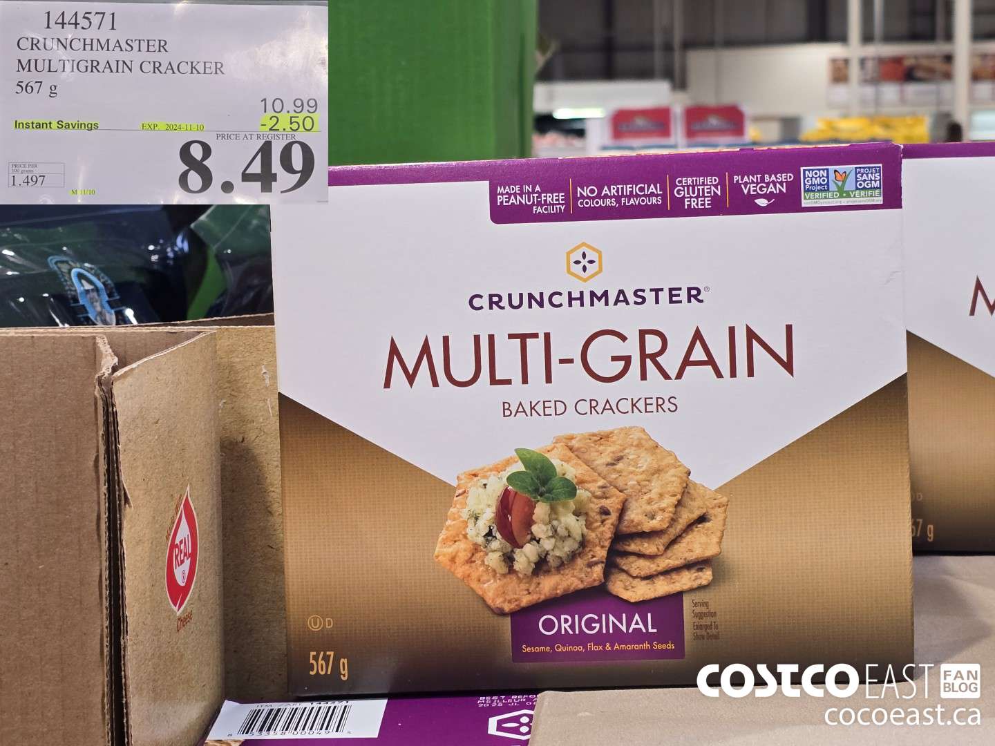 144571 CRUNCHMASTER MULTIGRAIN CRACKER 567 G ($2.50 INSTANT SAVINGS EXPIRES ON 2024-11-10) $8.49