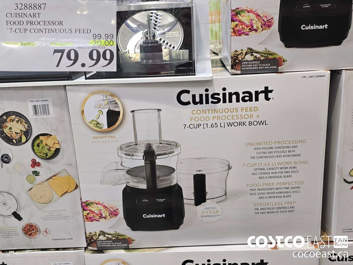 3288887 CUISINART FOOD PROCESSOR 7 - CUP CONTINUOUS FEED ($20.00 INSTANT SAVINGS EXPIRES ON 2024-11-10) $79.99