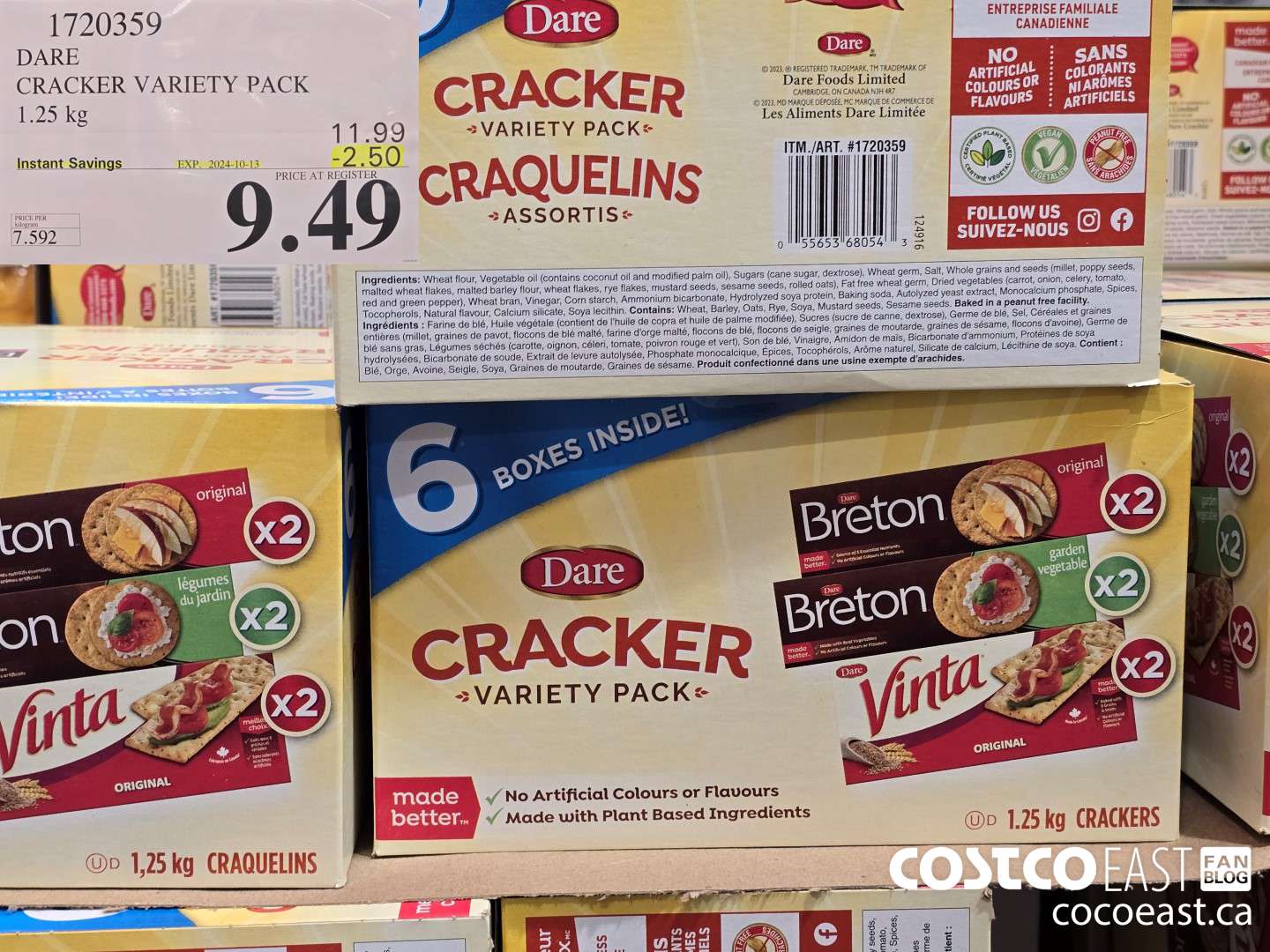 1720359 DARE CRACKER VARIETY PACK 1.25 kg ($2.50 INSTANT SAVINGS EXPIRES ON 2024-10-13) $9.49