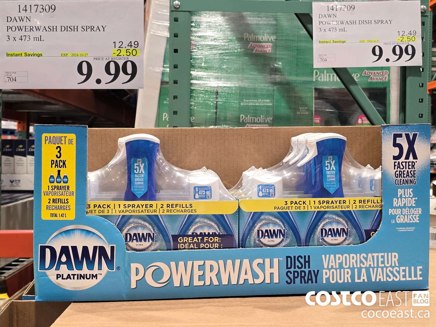 1417309 DAWN POWERWASH DISH SPRAY 3 X 473 mL ($2.50 INSTANT SAVINGS EXPIRES ON 2024-10-27) $9.99
