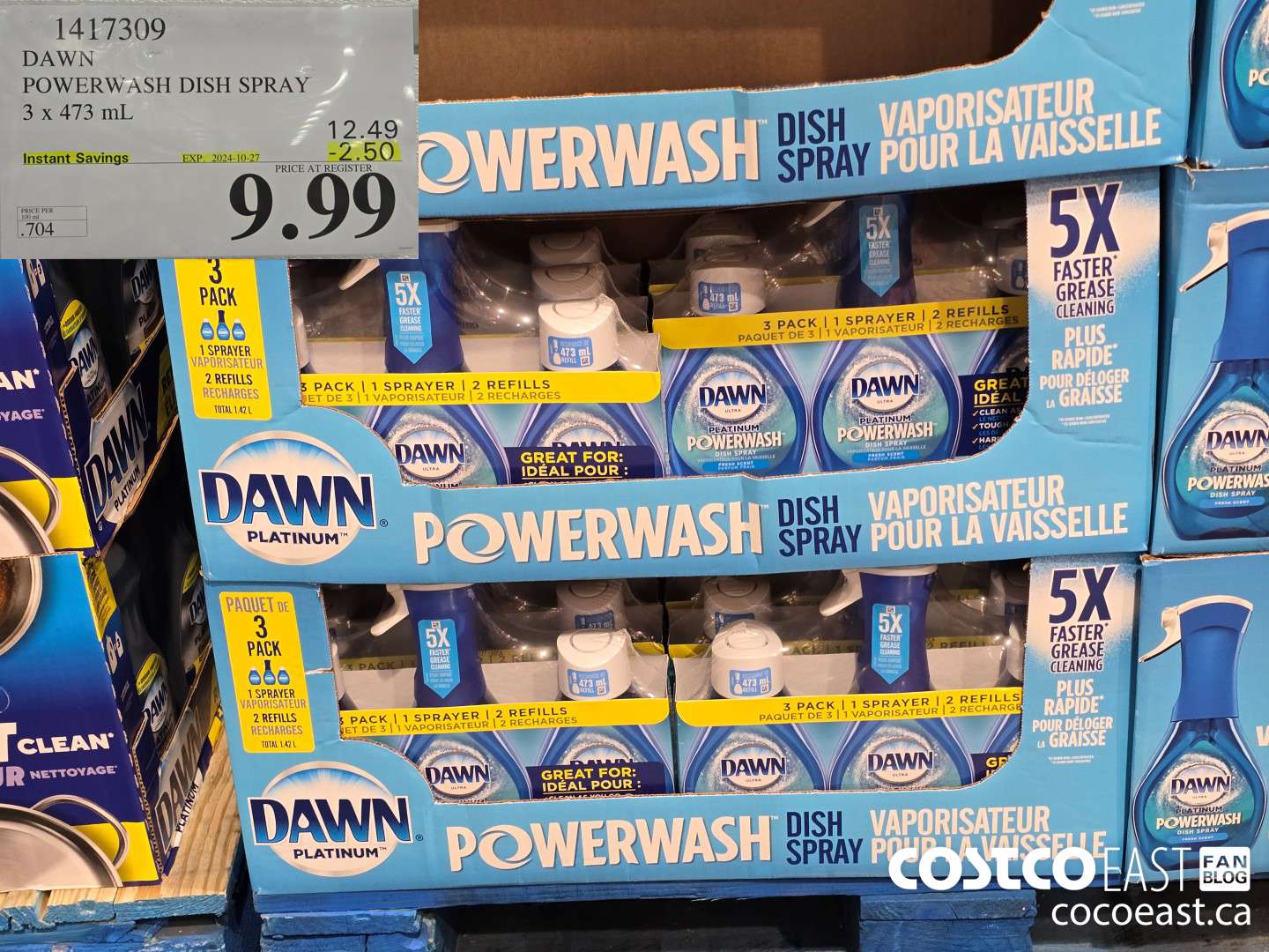 1417309 DAWN POWERWASH DISH SPRAY 3 X 473 mL ($2.50 INSTANT SAVINGS EXPIRES ON 2024-10-27) $9.99