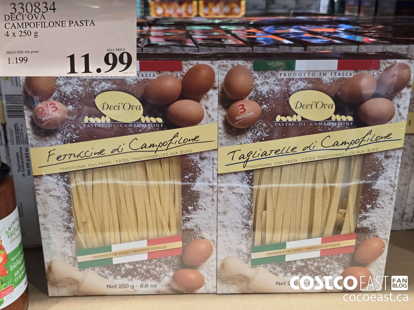 330834 DECI'OVA CAMPOFILONE PASTA 4 x 250 G $11.99