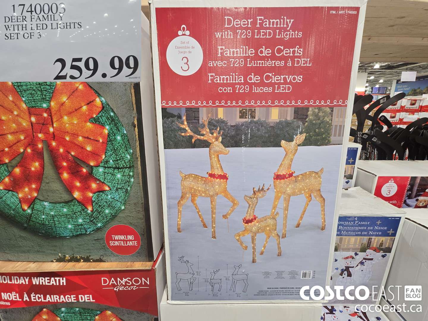 1740003 DEER FAMILY WITH LED LIGHTS SET OF 3 $259.99