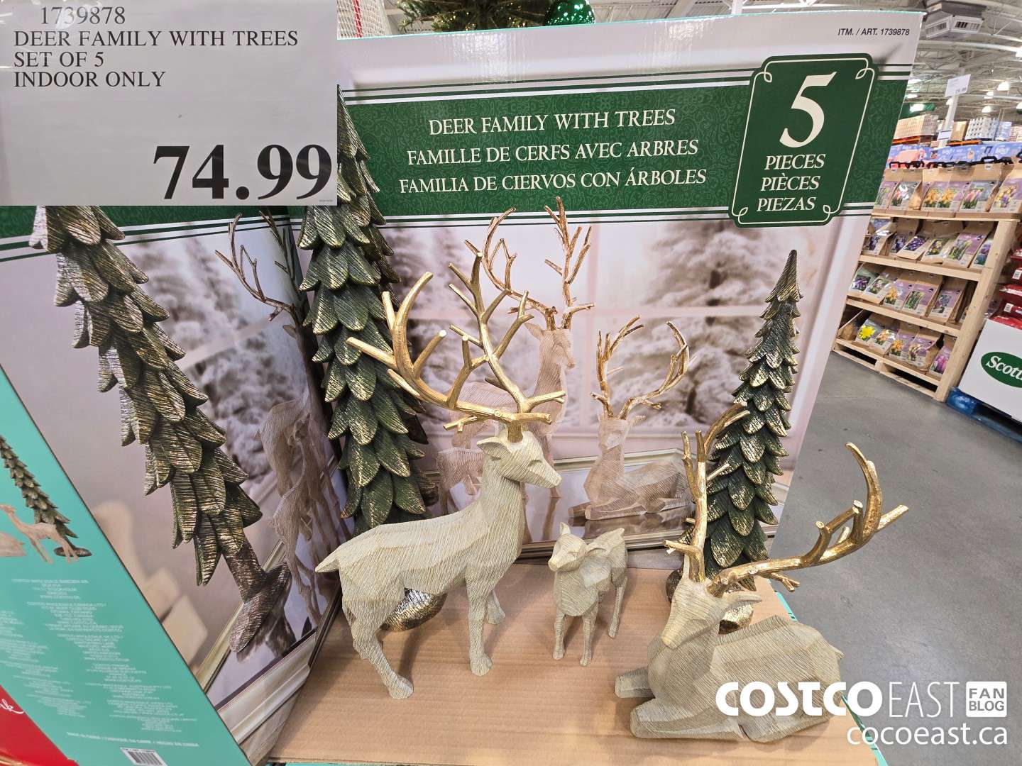 1739878 DEER FAMILY WITH TREES SET OF 5 INDOOR ONLY $74.99