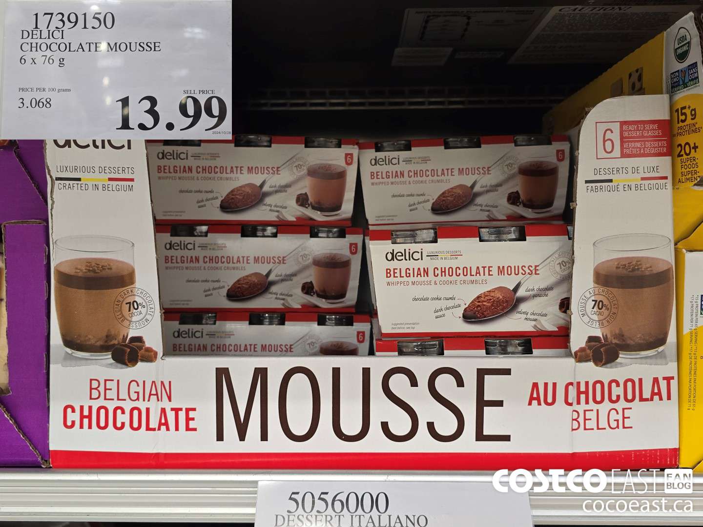 1739150 DELICI CHOCOLATE MOUSSE 6 x 76 G $13.99