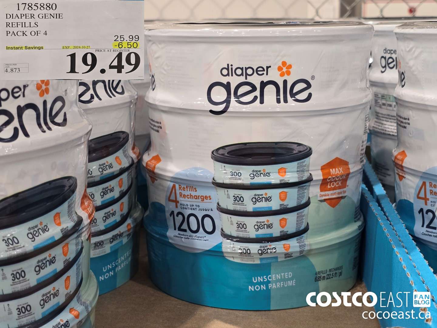1785880 DIAPER GENIE REFILLS PACK OF 4 ($6.50 INSTANT SAVINGS EXPIRES ON 2024-10-27) $19.49