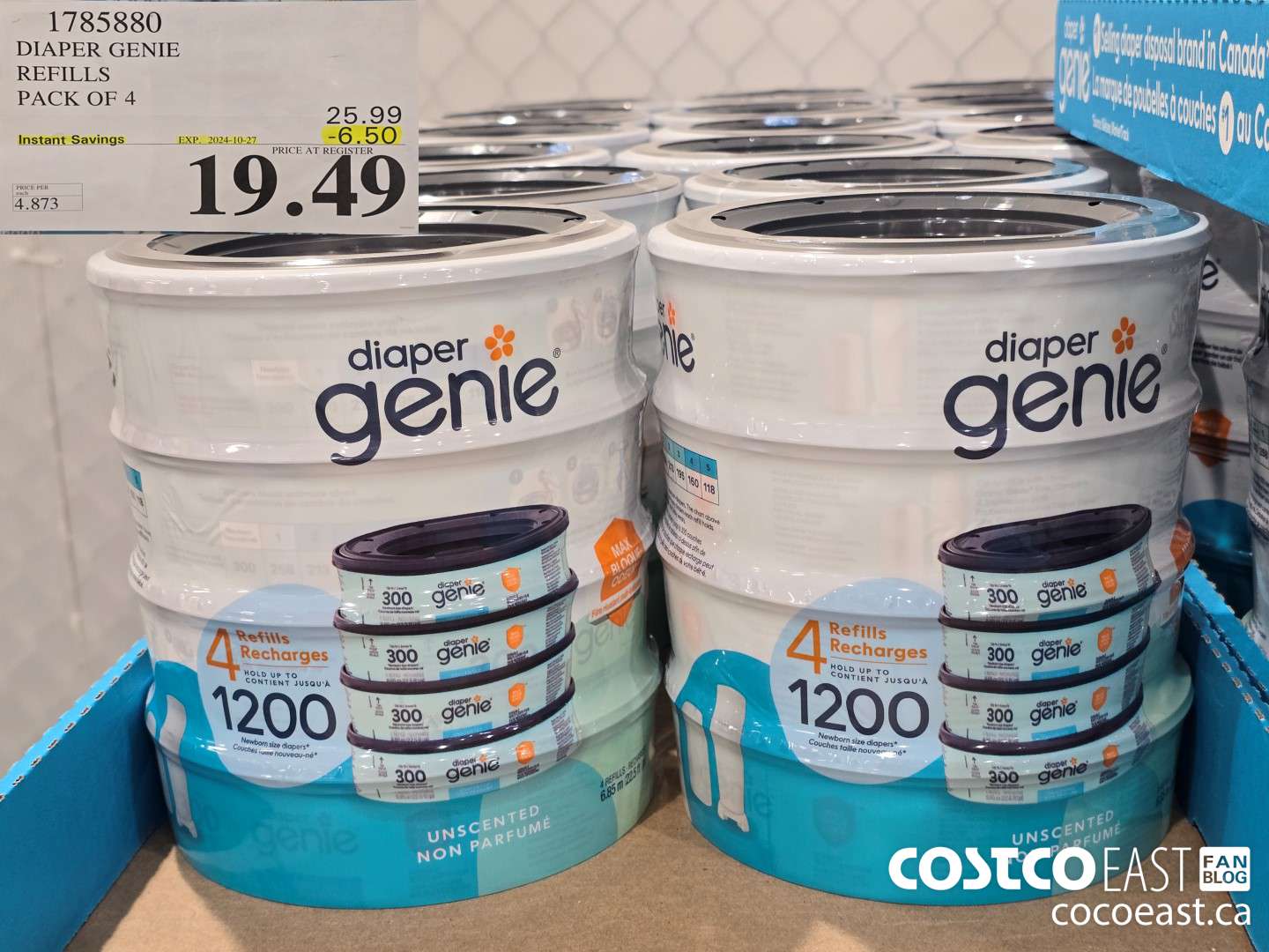 1785880 DIAPER GENIE REFILLS PACK OF 4 ($6.50 INSTANT SAVINGS EXPIRES ON 2024-10-27) $19.49