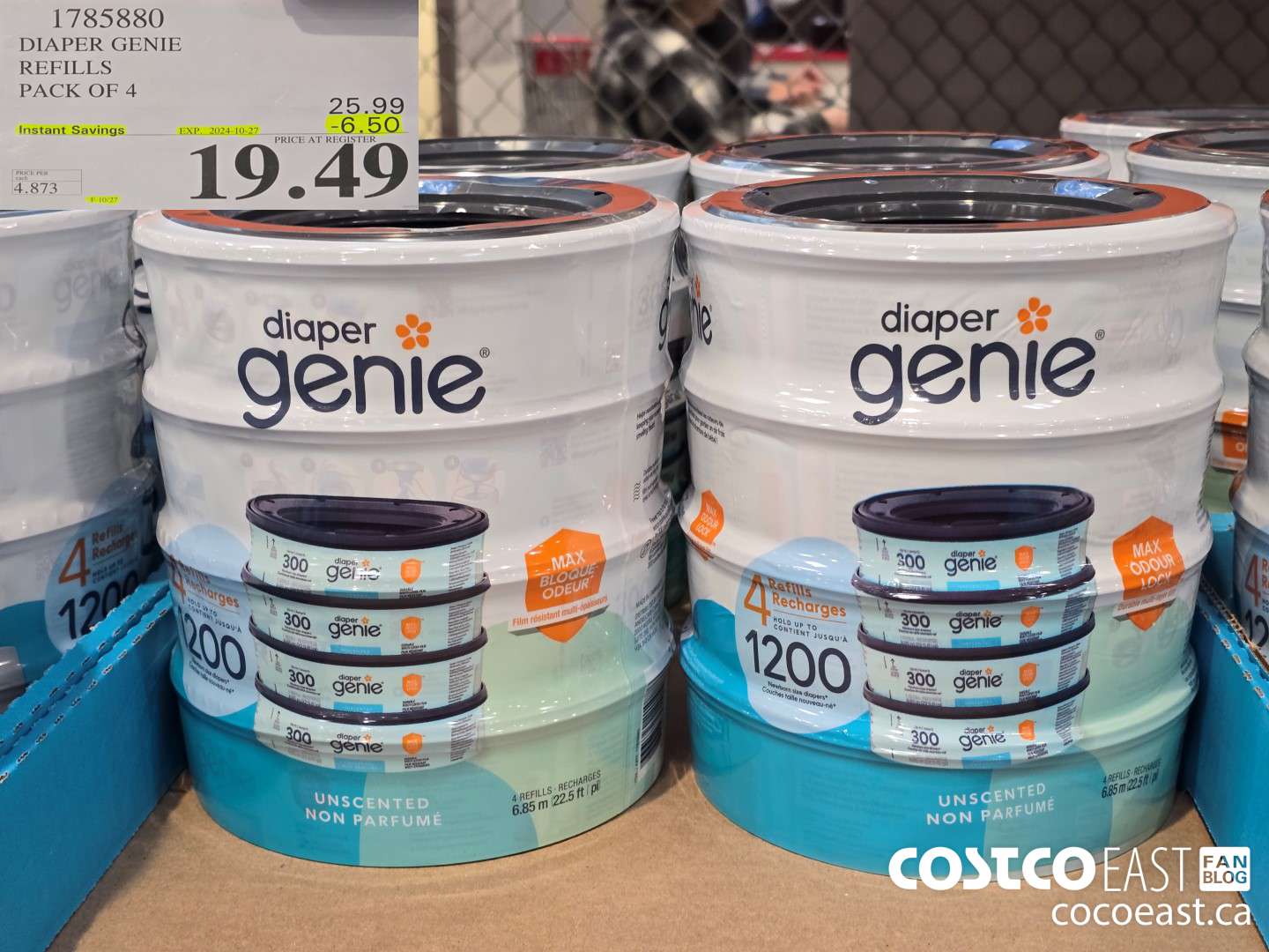 1785880 DIAPER GENIE REFILLS PACK OF 4 ($6.50 INSTANT SAVINGS EXPIRES ON 2024-10-27) $19.49
