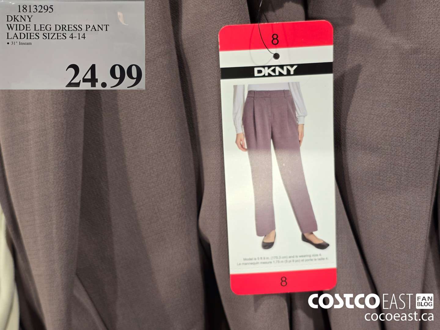 1813295 DKNY WIDE LEG DRESS PANT LADIES SIZES 4-14 $24.99