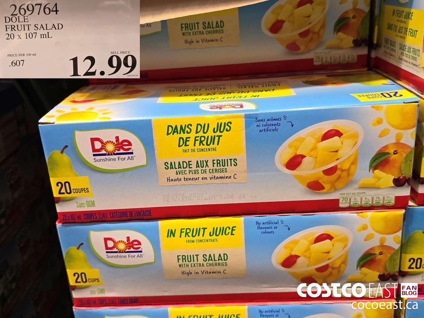 269764 DOLE FRUIT SALAD 20 x 107 mL $12.99