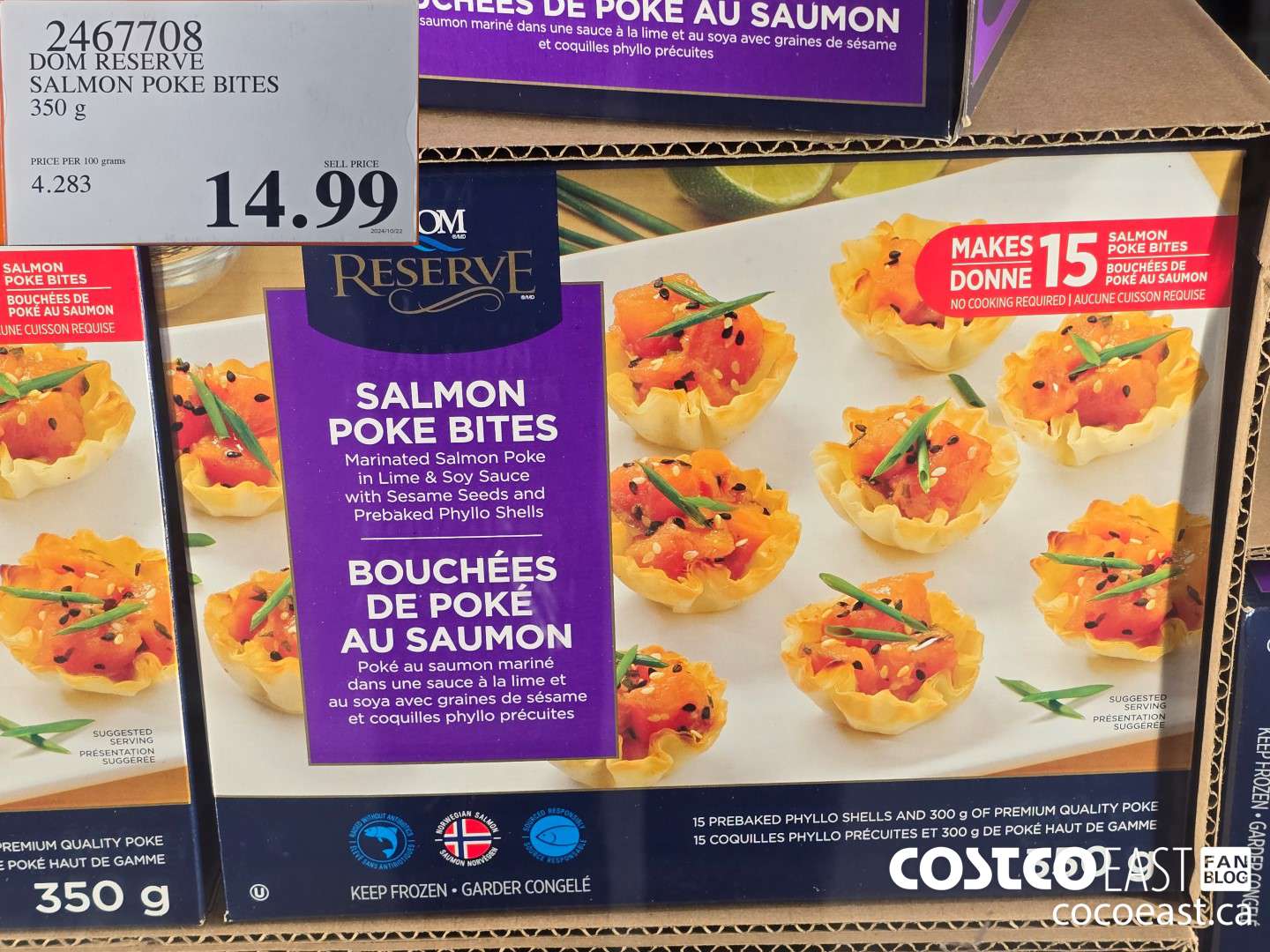 2467708 DOM RESERVE SALMON POKE BITES 350 g $14.99
