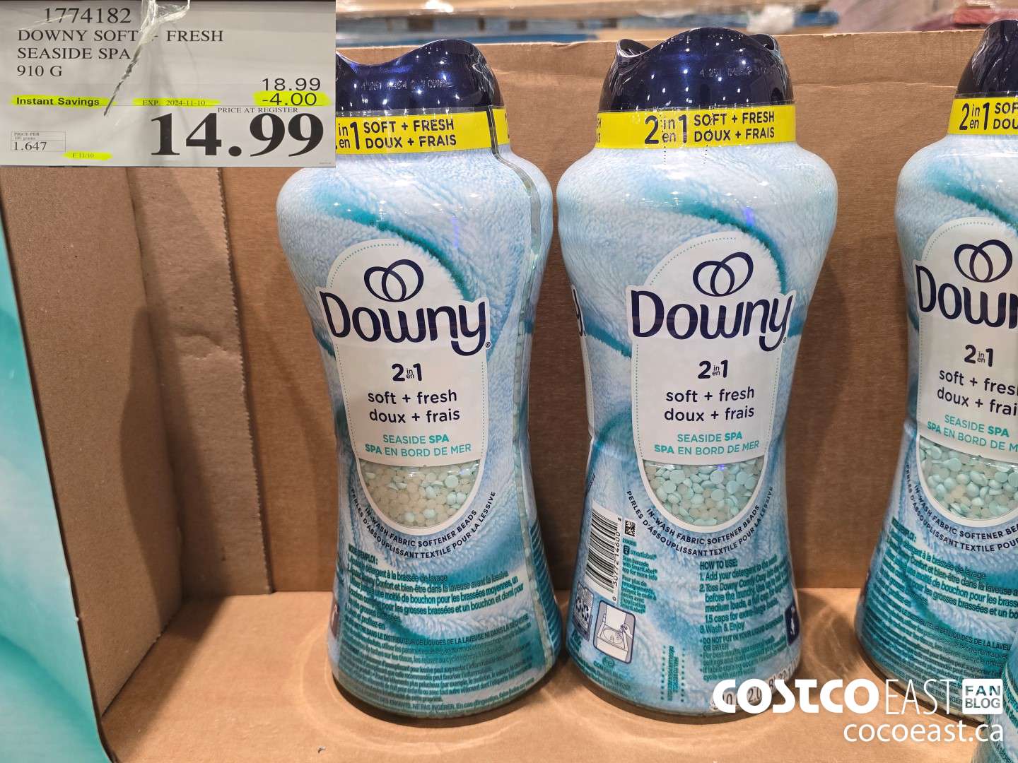 1774182 DOWNY SOFT + FRESH SEASIDE SPA 910 G ($4.00 INSTANT SAVINGS EXPIRES ON 2024-11-10) $14.99